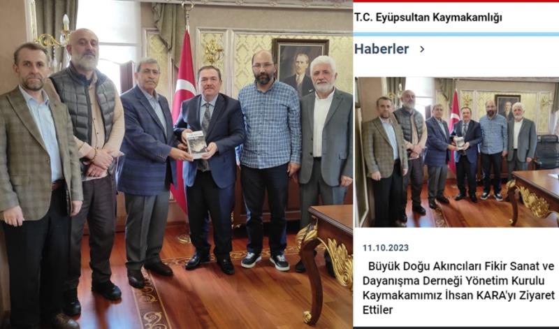 Eyüpsultan Kaymakamımız Sayın İhsan Kara'yı Ziyaret Ettik